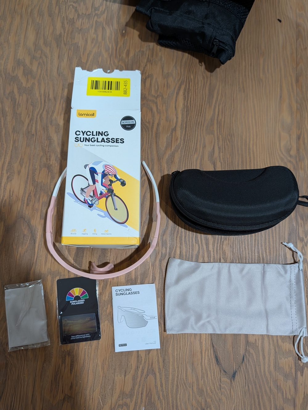 Pink Cycling Sunglasses with Carry Case